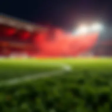 Intense Atmosphere on the Football Pitch Football pitch with intense match atmosphere