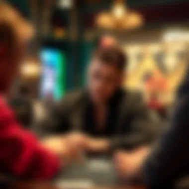 Analyzing Betting Patterns Player analyzing betting patterns with focused expression