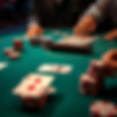 Strategic Card Arrangement in Poker Strategic card arrangement on a poker table