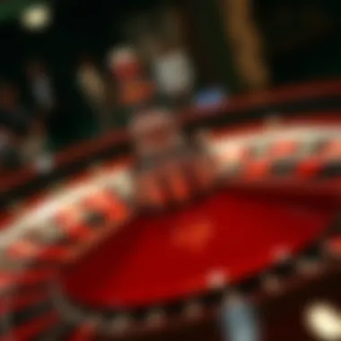 A close-up view of roulette wheel mechanics in action.