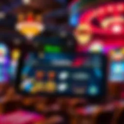 Vibrant casino-themed mobile app interface