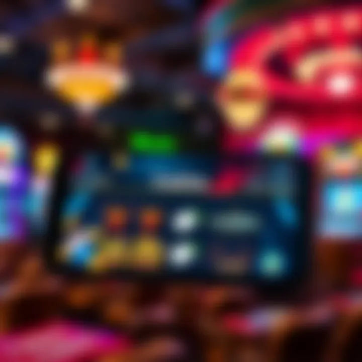 Vibrant casino-themed mobile app interface