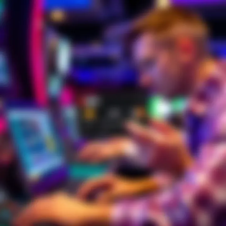 Enhancing Online Gambling with Bet MGM Credit Card Person engaged in online gambling with the Bet MGM credit card in view