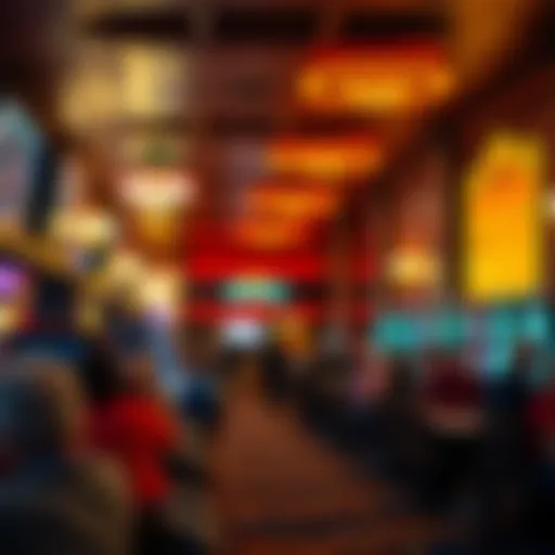 A vibrant bingo hall filled with eager players.