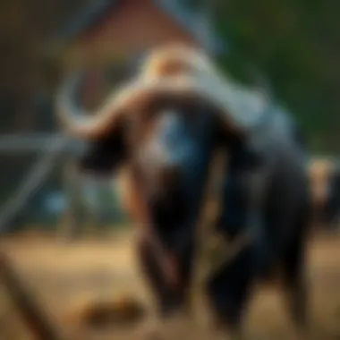 A scenic representation of buffalo in their natural habitat