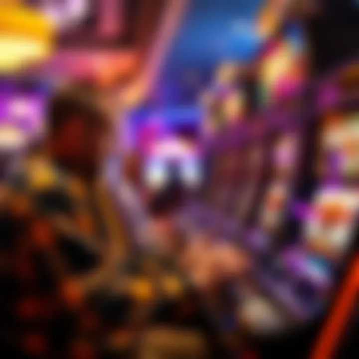 Engaging Gameplay with Buffalo Slots Player concentrating while interacting with a Buffalo-themed slot machine