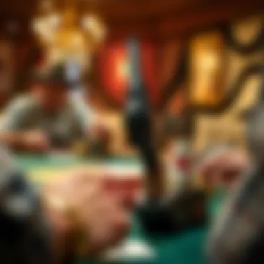 A cultural montage showing the evolution of card games with firearms