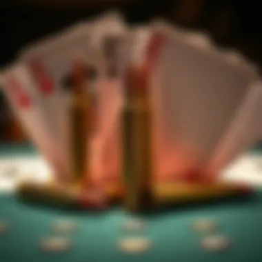A visually striking representation of bullets alongside playing cards