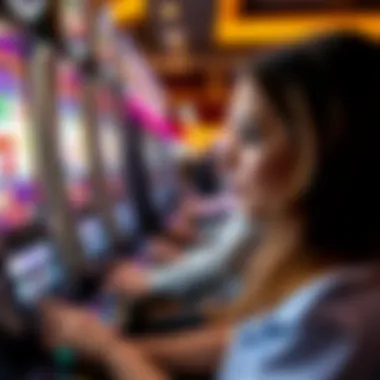 Engagement with Slot Machines at Casino Del Sol Close-up of a player engaging with a slot machine during free play