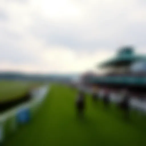 Spectacular view of Cheltenham Racecourse during a race day