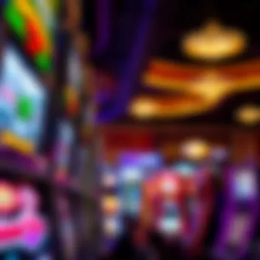 Overview of a vibrant slot machine area filled with various types of games.