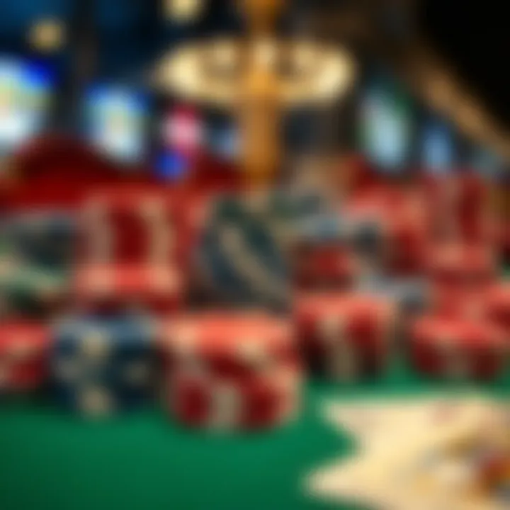 Close-up of diverse poker chips and cards, representing various game offerings.
