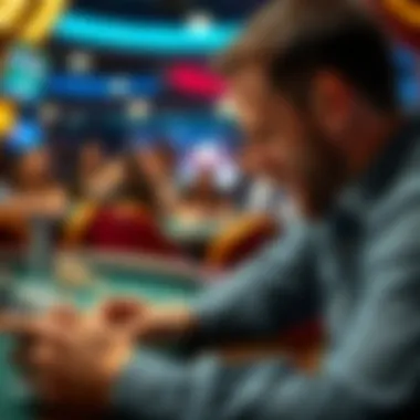 Player enjoying an online poker game on an iPhone