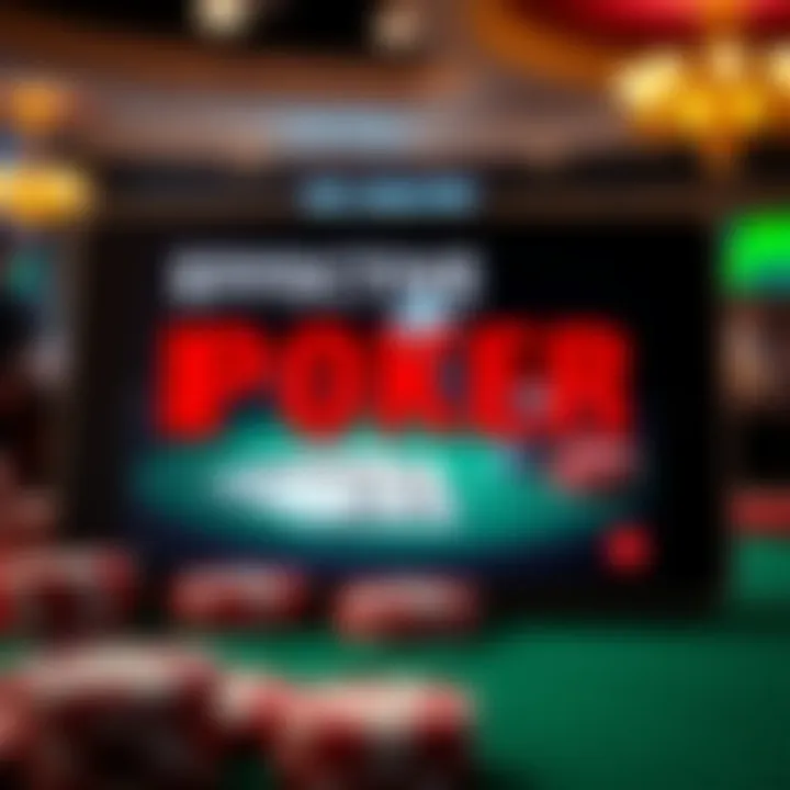 Illustration of poker strategies and tips on a digital screen