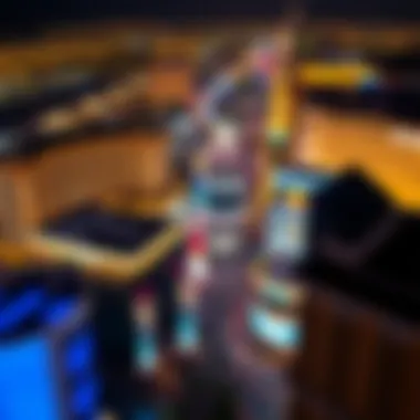 Las Vegas Strip: Illuminated by Night Aerial view of Las Vegas Strip showcasing vibrant lights and attractions