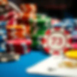 Illustration of poker chips in various colors and denominations