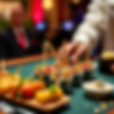 A stylish presentation of easy-to-grab finger foods ideal for a competitive game.