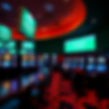 Sports Betting Area Inside Emerald Queen Casino Interior of the sports betting area featuring modern screens and betting kiosks