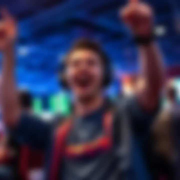 A gamer celebrating earnings from a mobile game