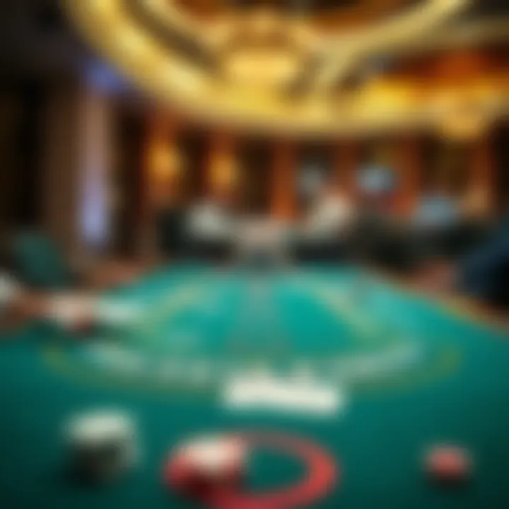 A classic blackjack table with active gameplay