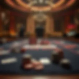 A captivating blackjack table with cards and chips