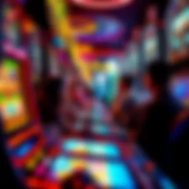 An engaging scene of players immersed in buffalo slot machine gameplay, highlighting their excitement