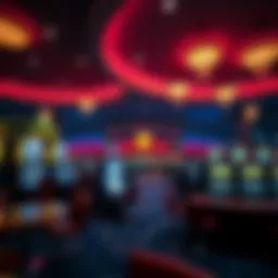 A panoramic view of the main casino in Carter Lake, showcasing its vibrant atmosphere and architecture.