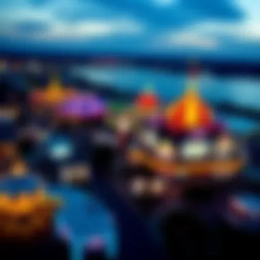 Aerial view of Lake of the Ozarks showcasing vibrant casinos