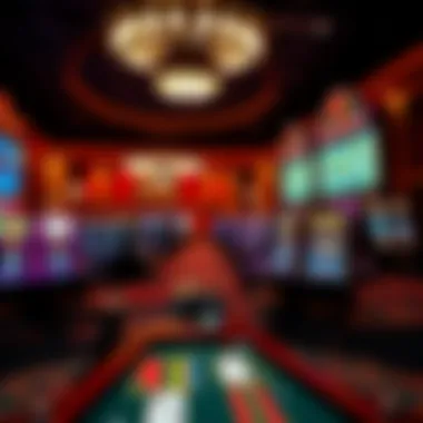 Inside view displaying vibrant gaming floor with various table games