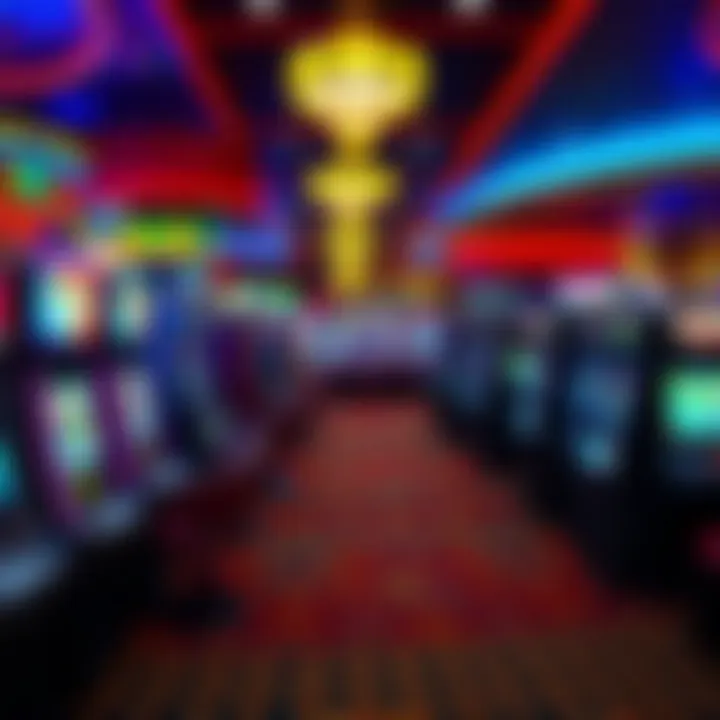Vibrant Casino Atmosphere A vibrant casino floor filled with colorful slot machines and tables