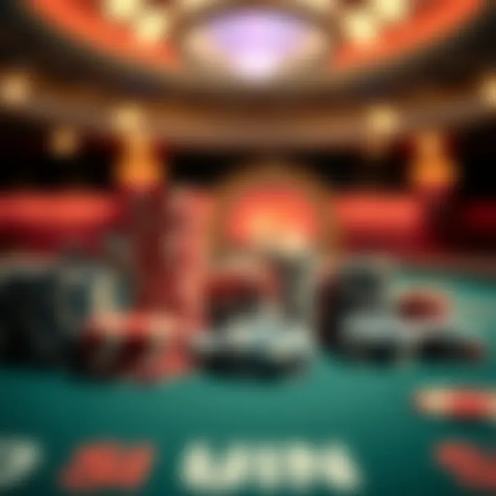 Poker Chips Arrangement An enticing array of chips stacked at a poker table