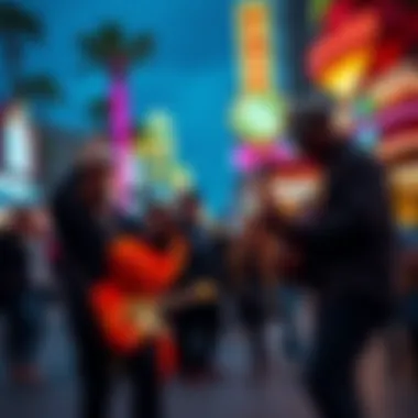 Street performers showcasing their talents on Fremont Street