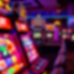 Vibrant slot machine display with colorful graphics