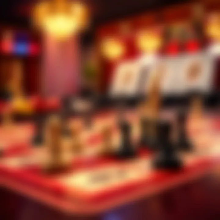 Strategic game board with pieces representing gambling decisions