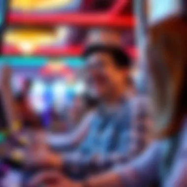 Joyful Gaming Experience A joyful customer enjoying gaming during birthday free play