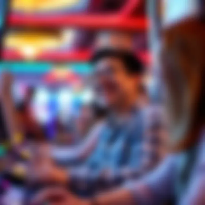 Joyful Gaming Experience A joyful customer enjoying gaming during birthday free play