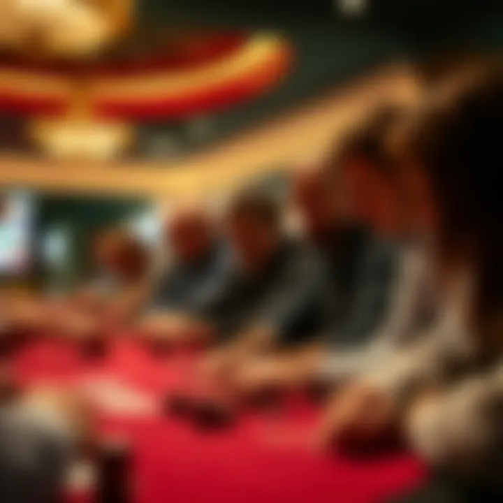 Engaging Player Dynamics at Horseshoe Casino Poker Room A group of players engaged in an intense poker game