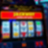 A digital slot machine display with winning symbols