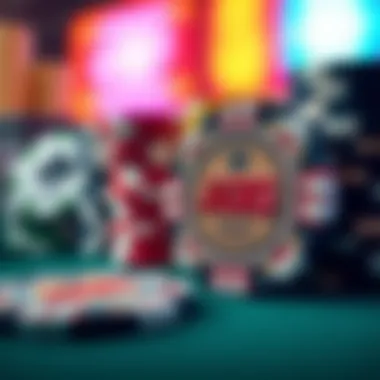 A close-up view of Jacks poker chips showcasing their intricate designs and vibrant colors.