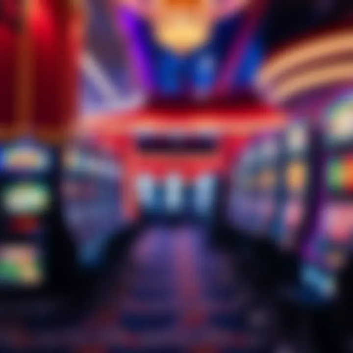 Casino Gaming Experience Interior of a vibrant casino gaming floor with slot machines