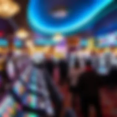 Vibrant Atmosphere Inside the Casino Interior shot of the casino floor bustling with activity