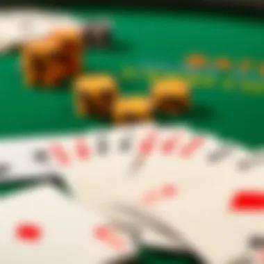 A close-up of Mississippi Stud Poker cards laid out, emphasizing unique combinations and strategies.