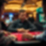 Strategic Decision-Making in Mississippi Stud Poker A player contemplating their next move in Mississippi Stud Poker, showcasing strategic decision-making.