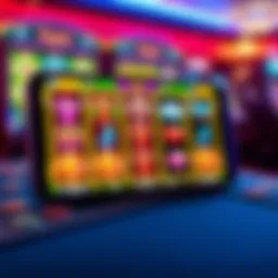 A digital representation of colorful mobile casino slots on a smartphone screen.