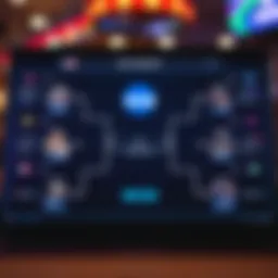 Visual representation of the NCAA bracket application interface