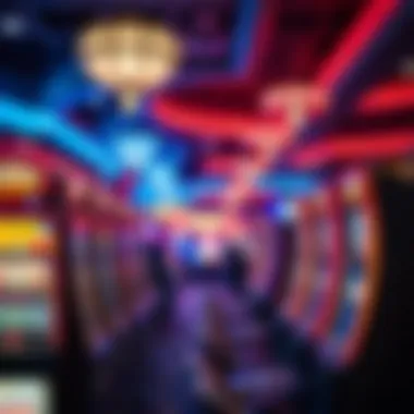 Vibrant Gaming Space Filled with Excitement Interior gaming area showcasing slot machines