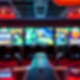 Virtual casino atmosphere with vibrant graphics