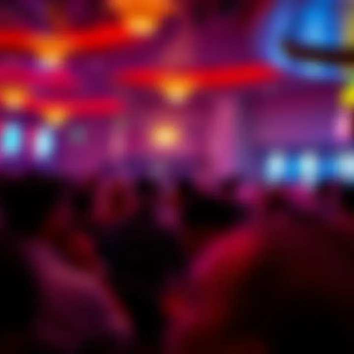 A lively entertainment event featuring performers and an engaged audience