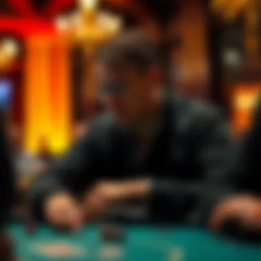 A strategic player contemplating their next move in an intense game of poker
