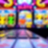 Colorful display of online party slots interface